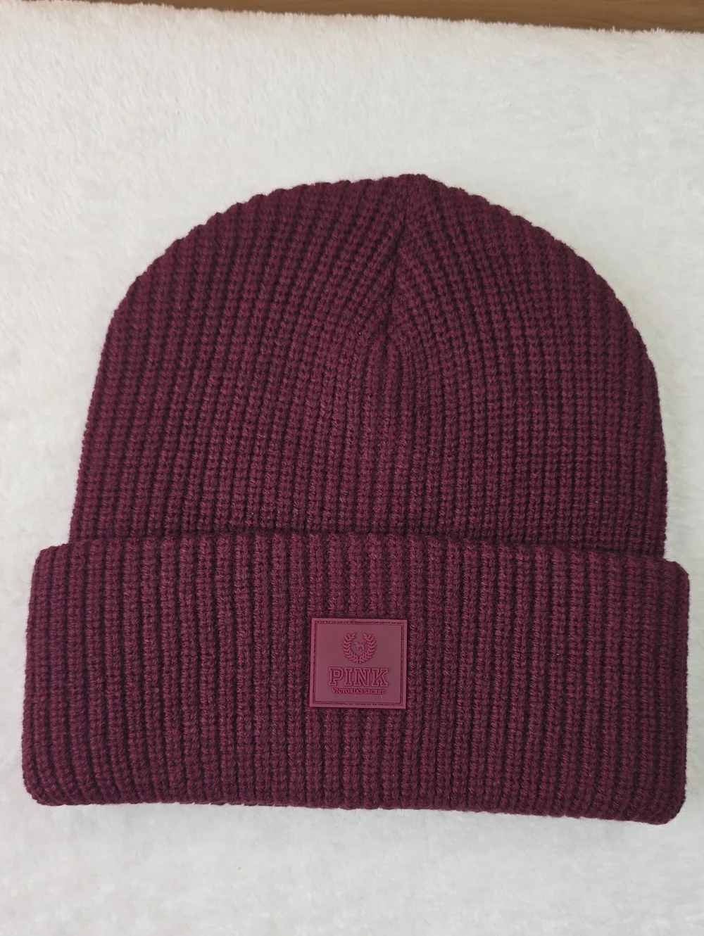 VS PINK Knit Beanie Wild Rose OS NWT